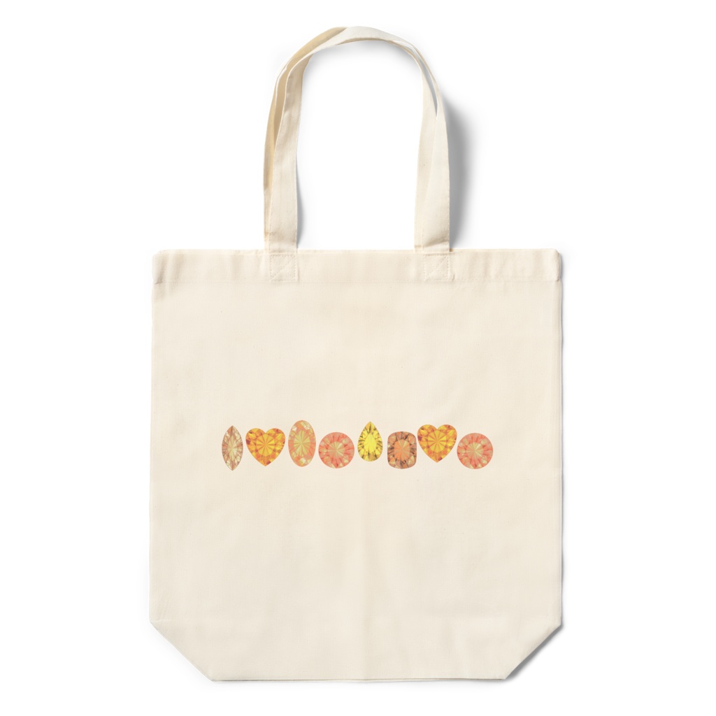 黄色とオレンジ色の宝石　エコバッグ