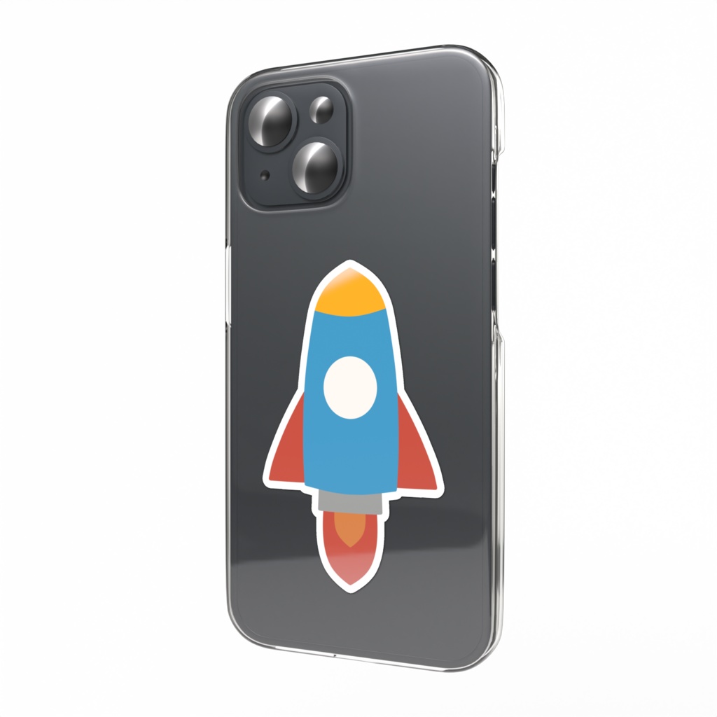 ロケットのスマホステッカー