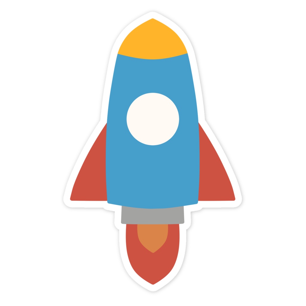ロケットのスマホステッカー