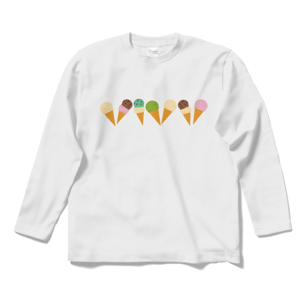 アイスクリームのロングスリーブTシャツ