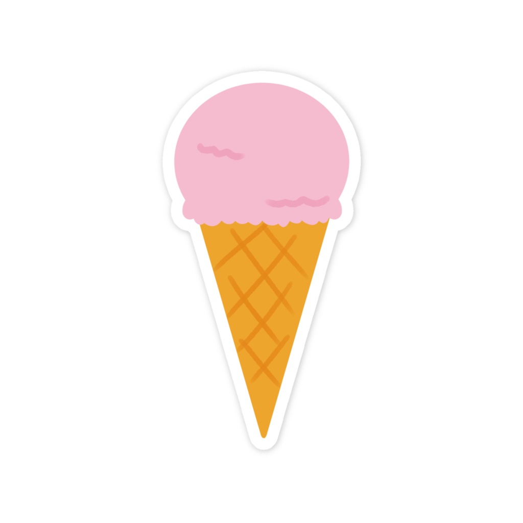 イチゴアイスのスマホステッカー