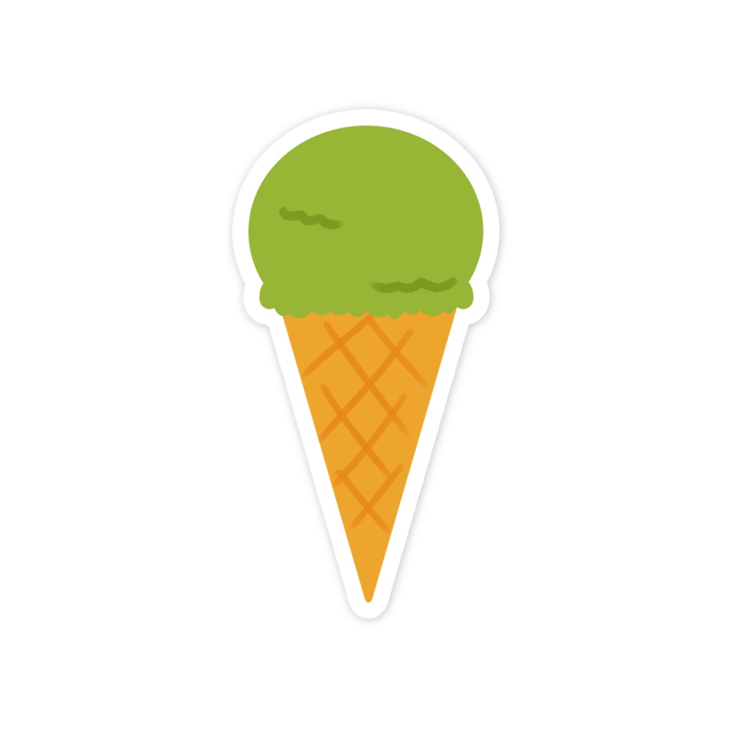 抹茶アイスのスマホステッカー