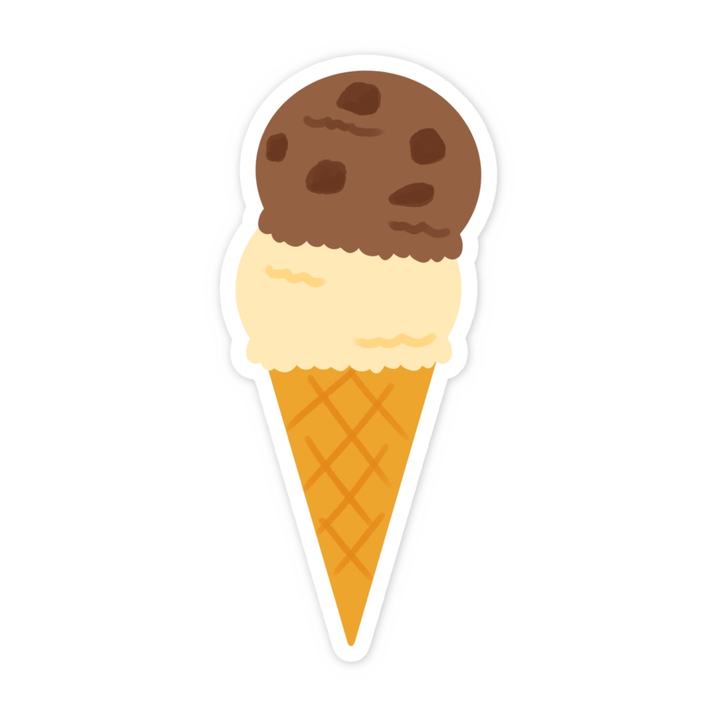 2段アイスのスマホステッカー