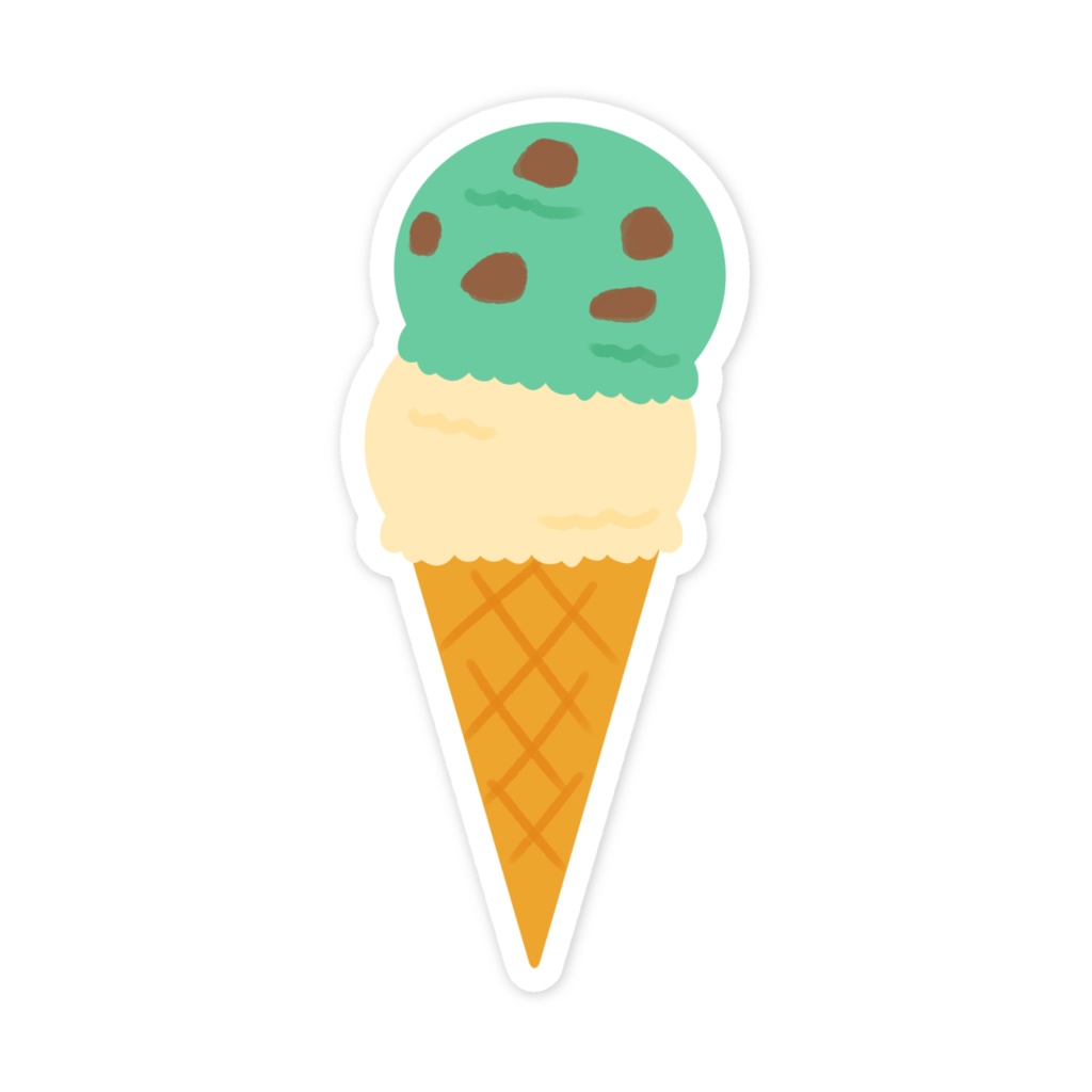 2段アイスのスマホステッカー