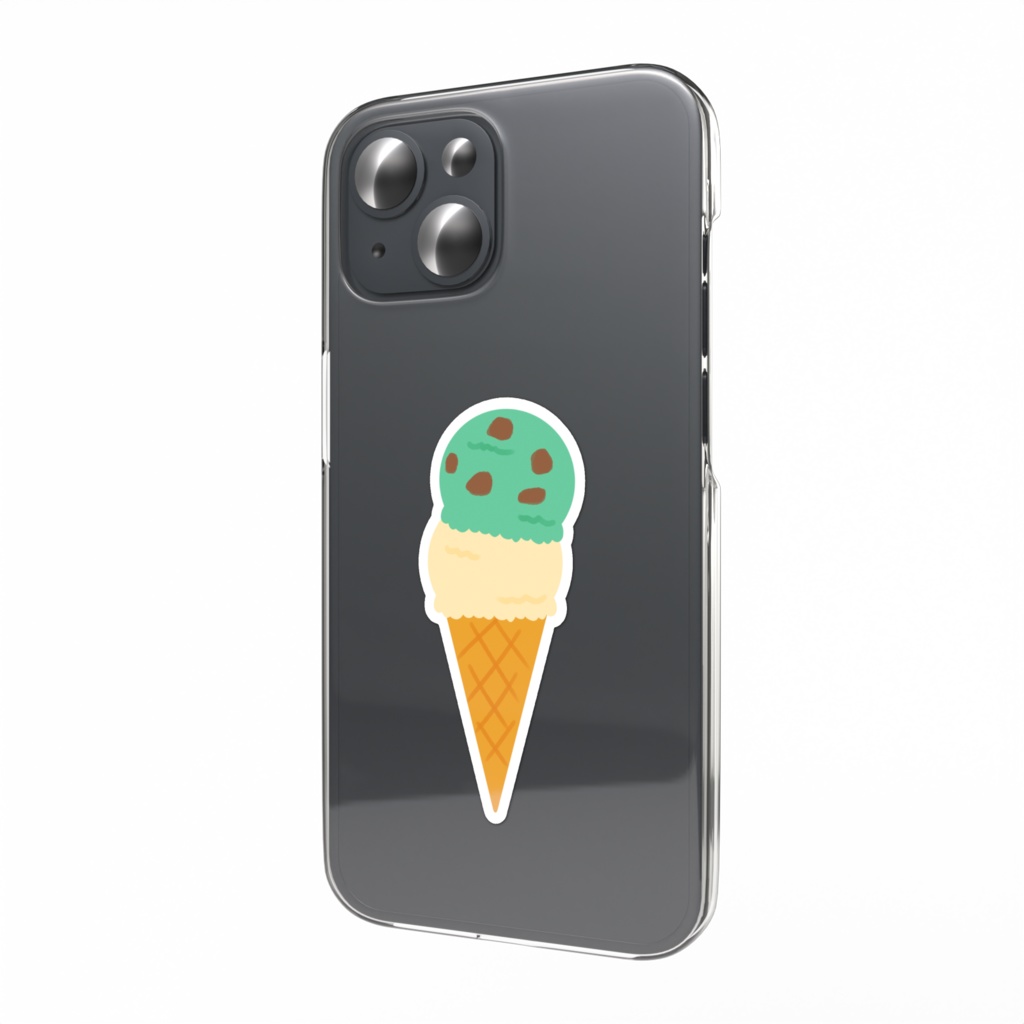 2段アイスのスマホステッカー