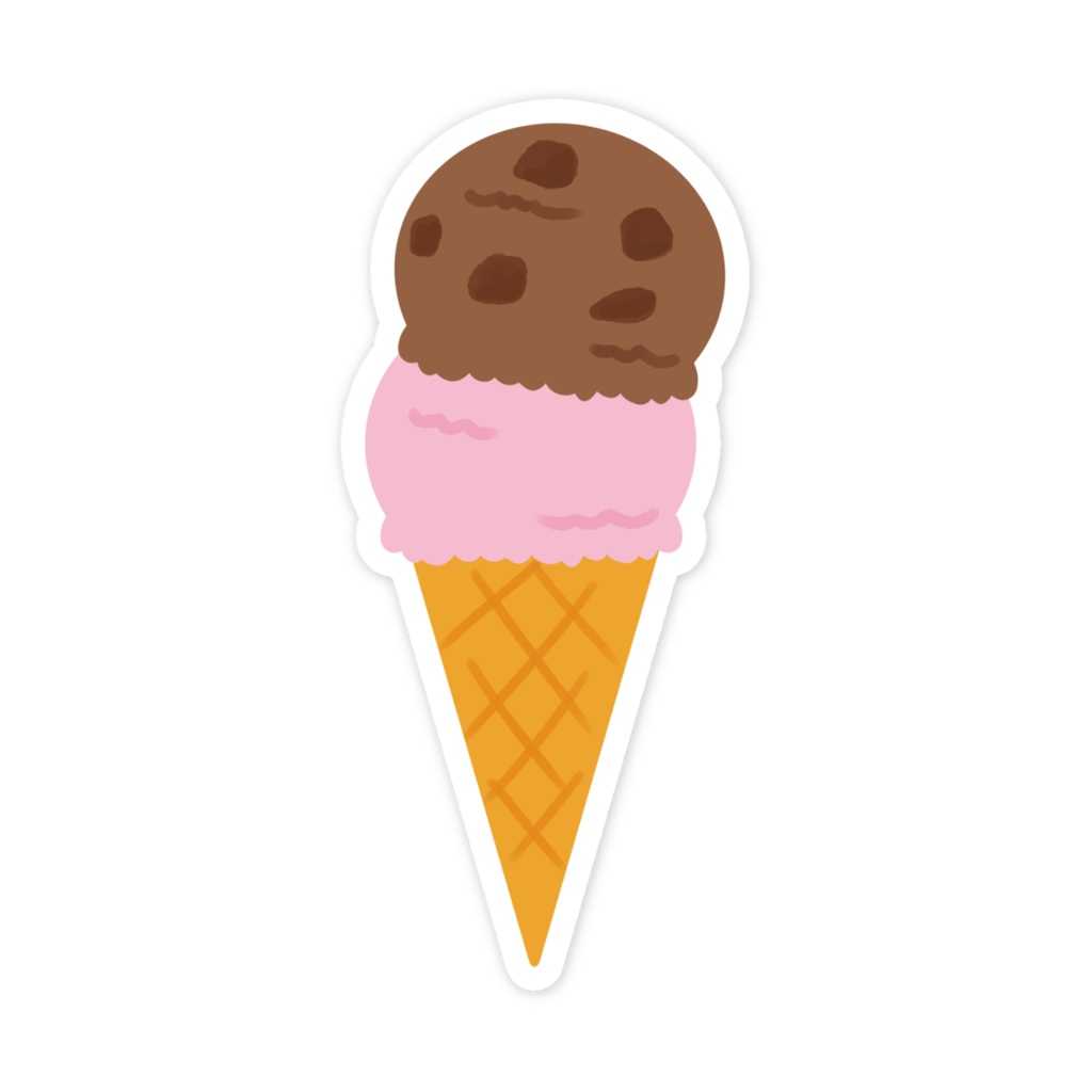 2段アイスのスマホステッカー