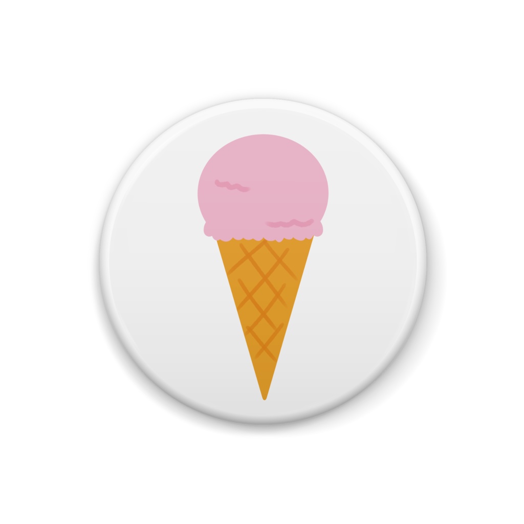イチゴアイスの缶バッジ