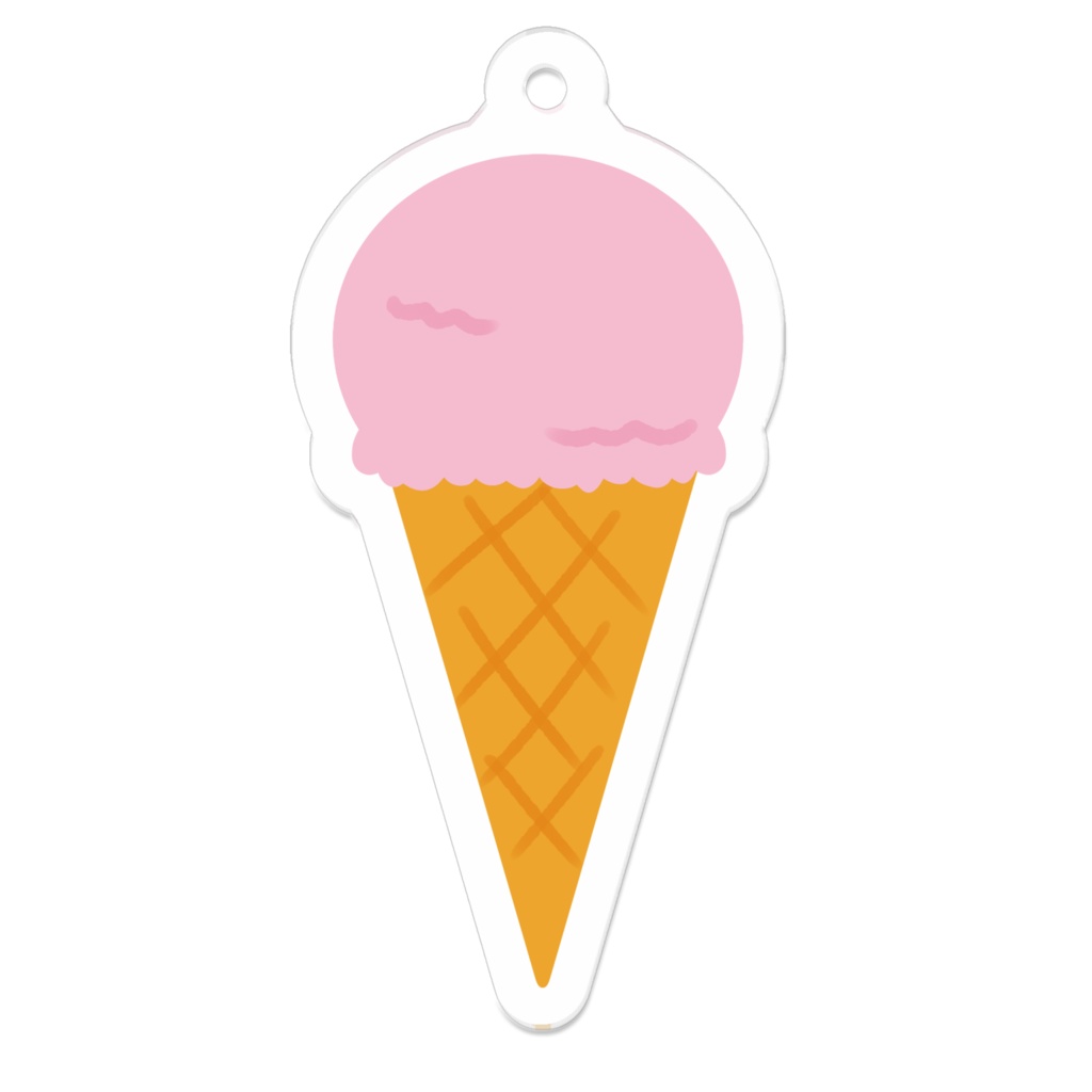 イチゴアイスのアクリルキーホルダー