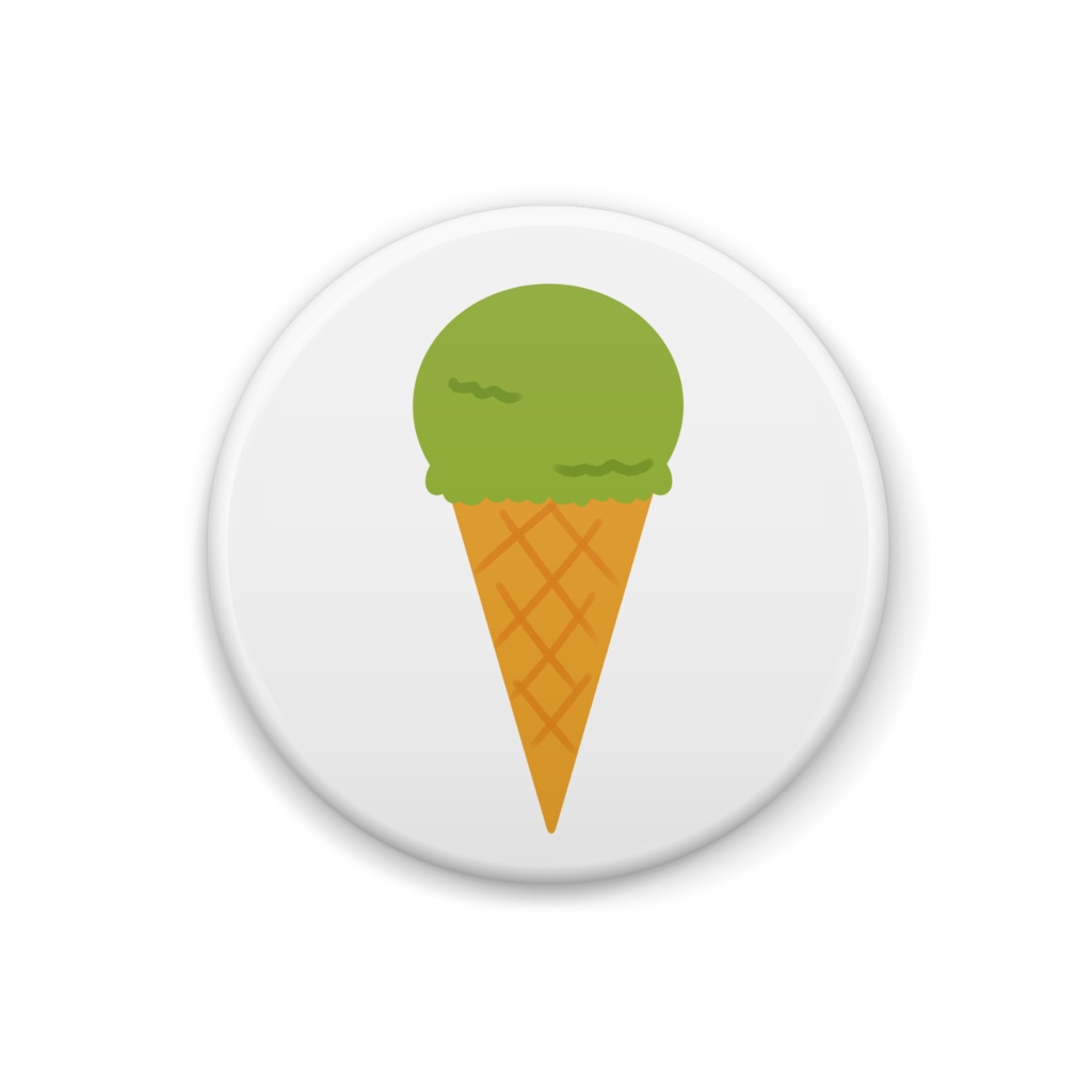 抹茶アイスの缶バッジ