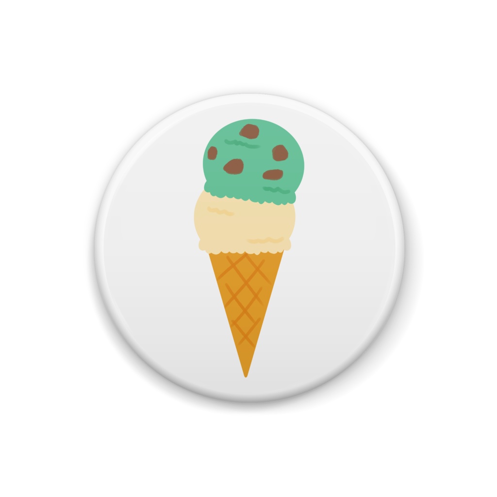 2段アイスの缶バッジ