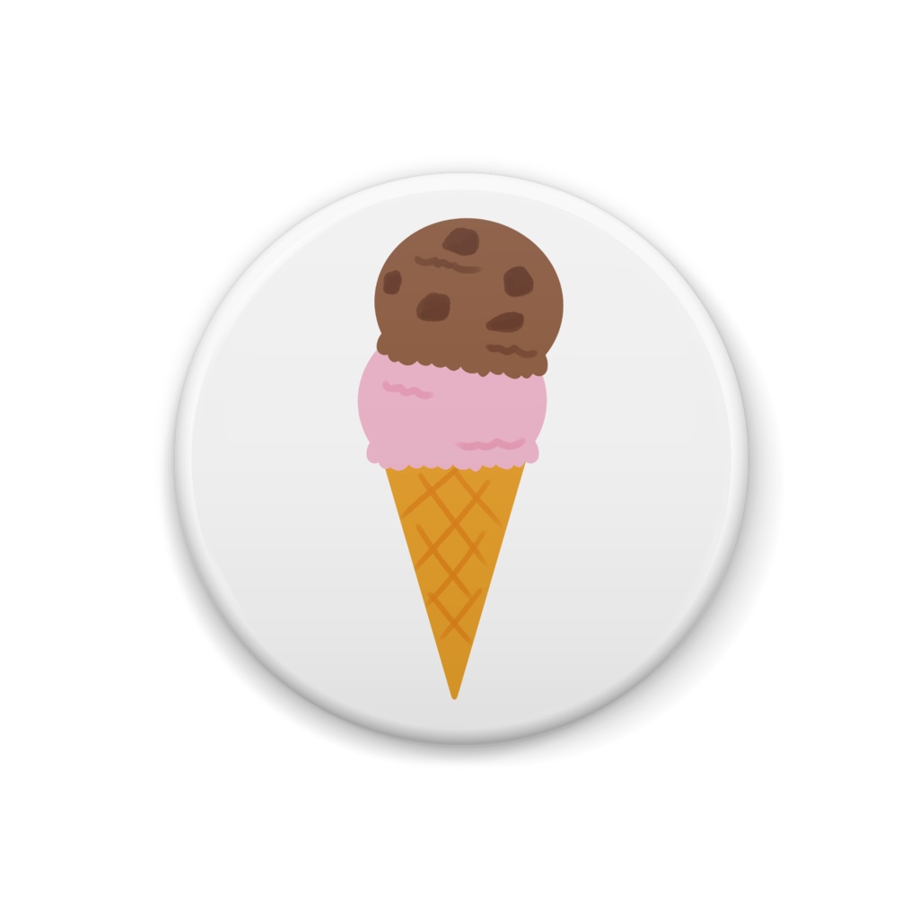 2段アイスの缶バッジ