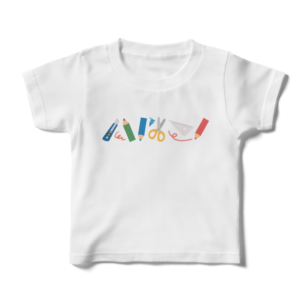 文房具のキッズTシャツ