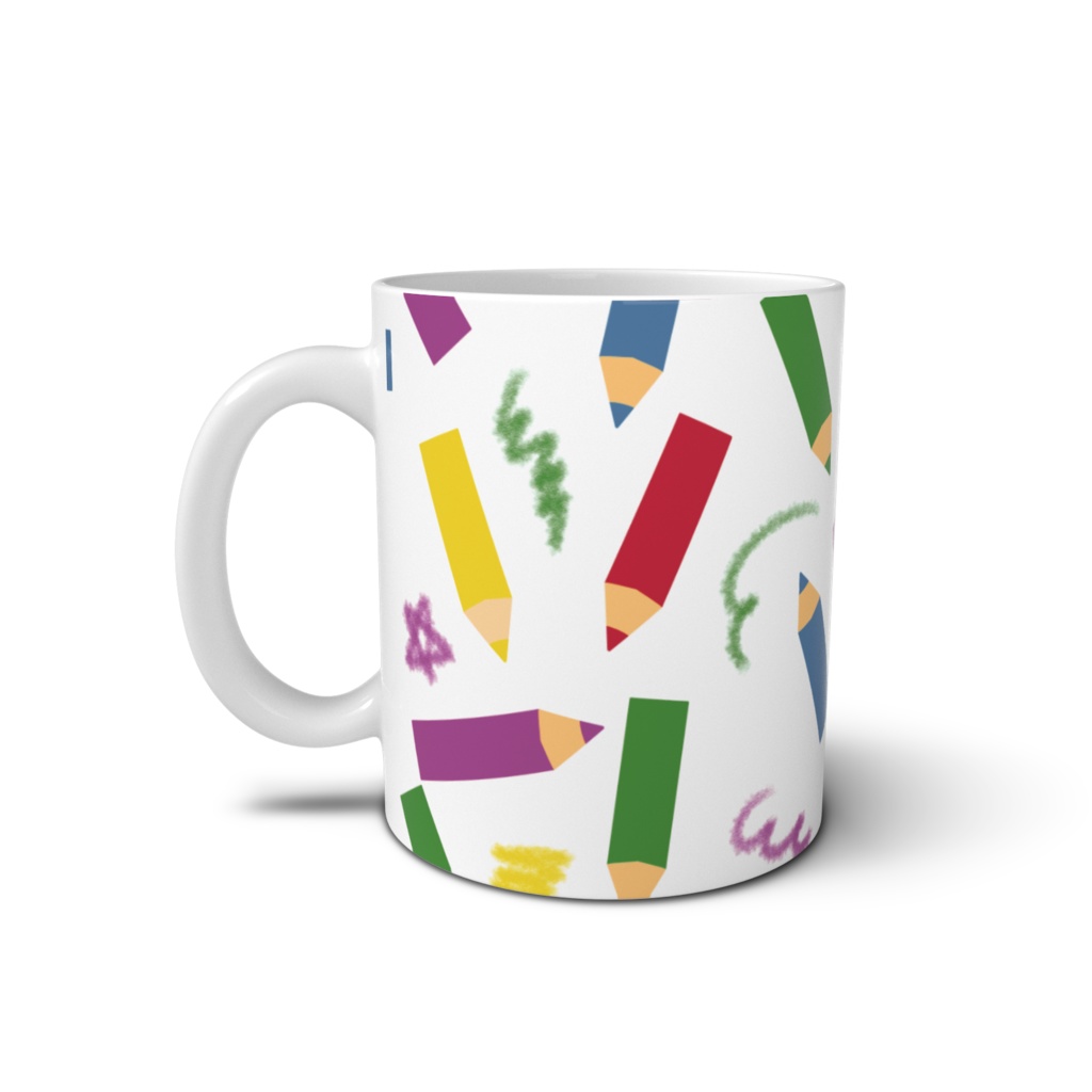色鉛筆のマグカップ