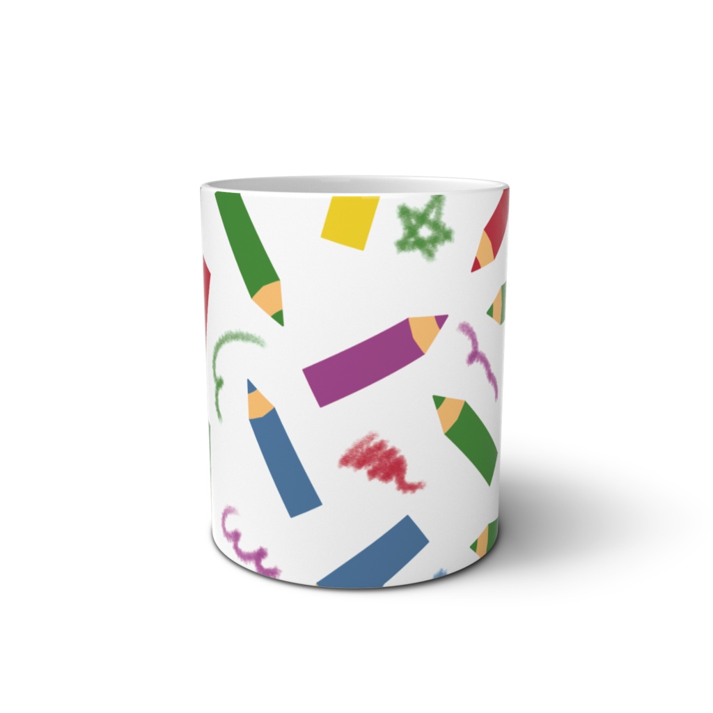 色鉛筆のマグカップ