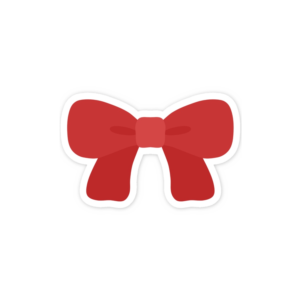 赤色のリボンのスマホステッカー