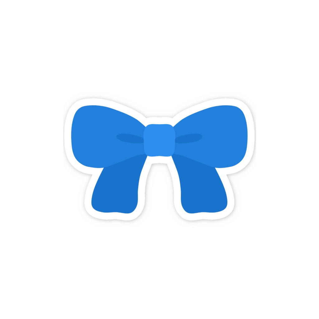 青色のリボンのスマホステッカー