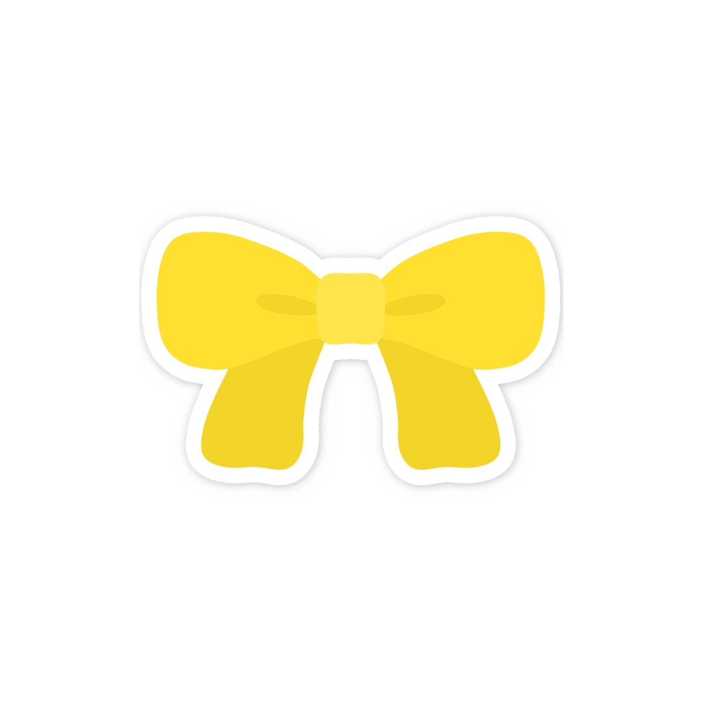 黄色のリボンのスマホステッカー