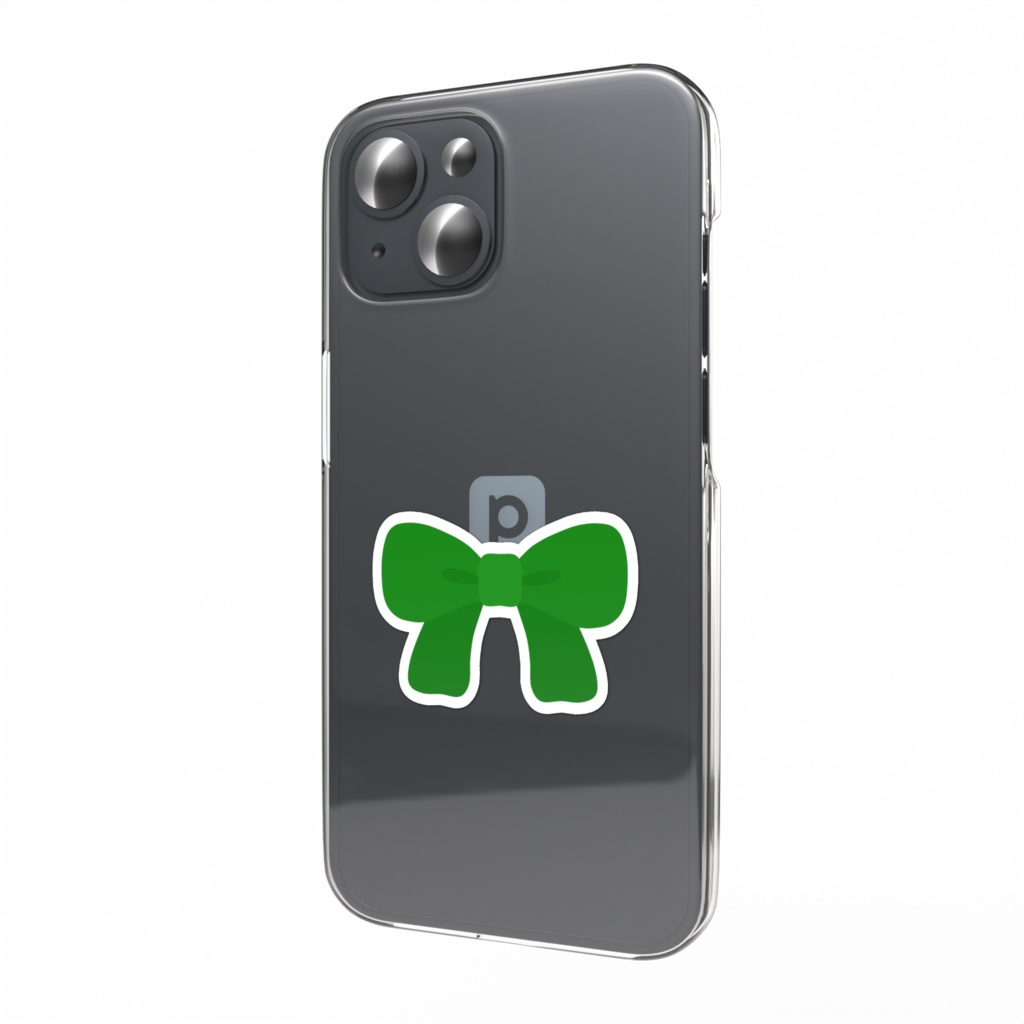 緑色のリボンのスマホステッカー