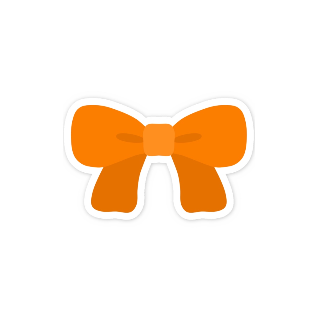 オレンジ色のリボンのスマホステッカー