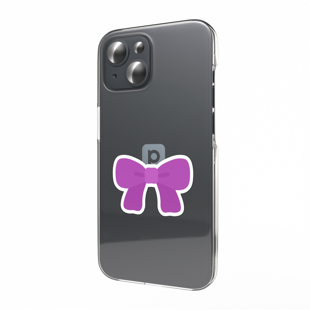 紫色のリボンのスマホステッカー