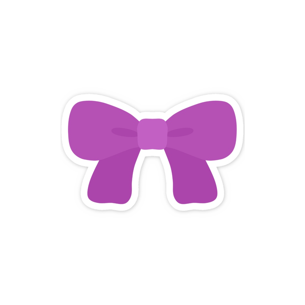 紫色のリボンのスマホステッカー