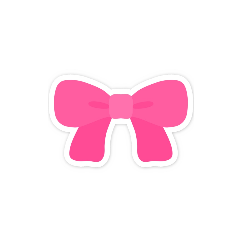 ピンク色のリボンのスマホステッカー