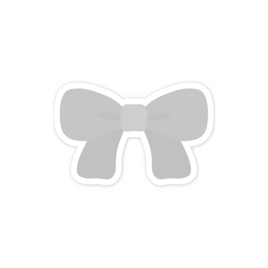 白色のリボンのスマホステッカー