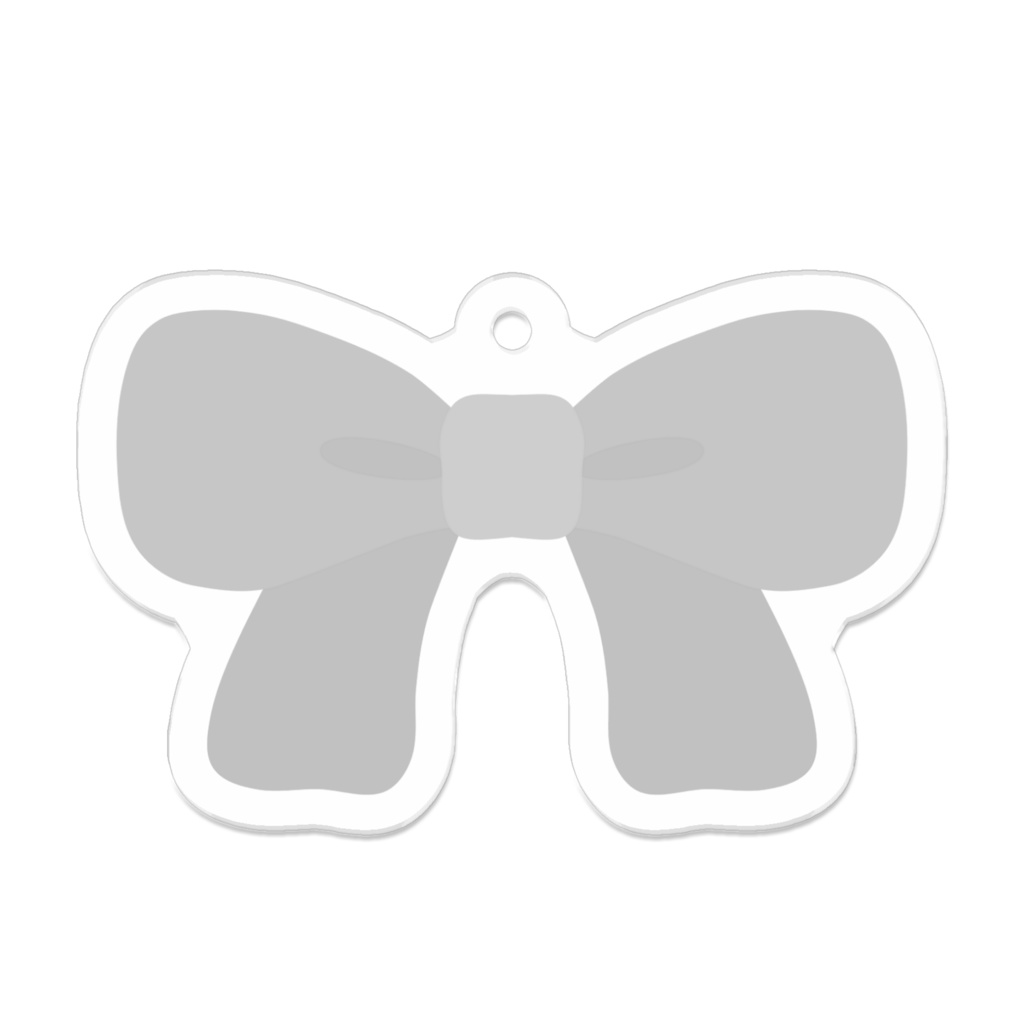 白色のリボンのアクリルキーホルダー