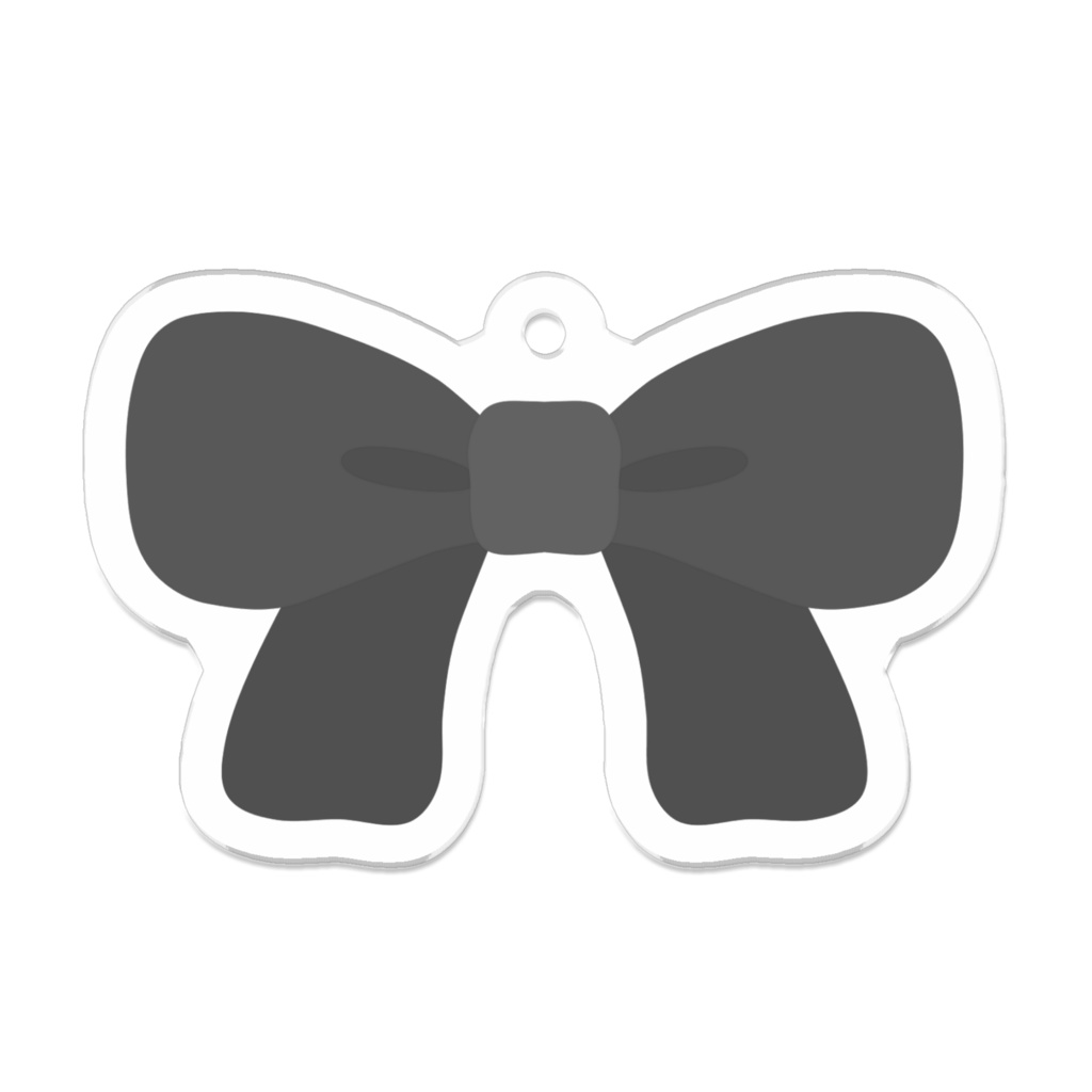 黒色のリボンのアクリルキーホルダー