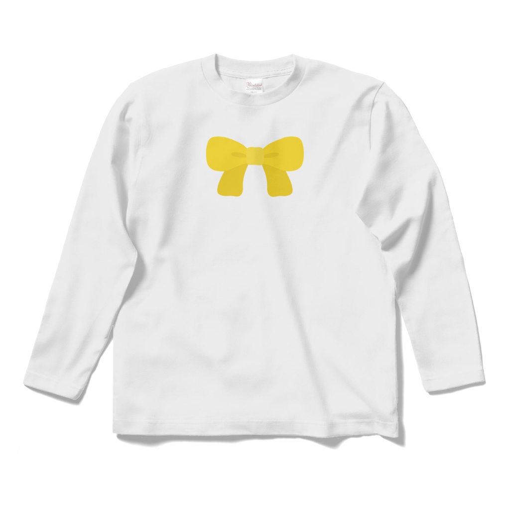 黄色のリボンのロングスリーブTシャツ