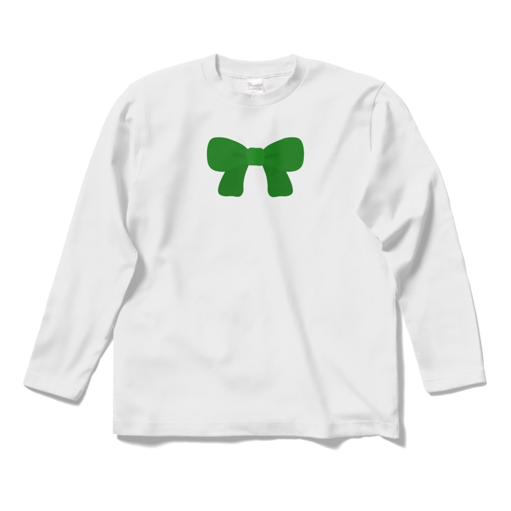 緑色のリボンのロングスリーブTシャツ