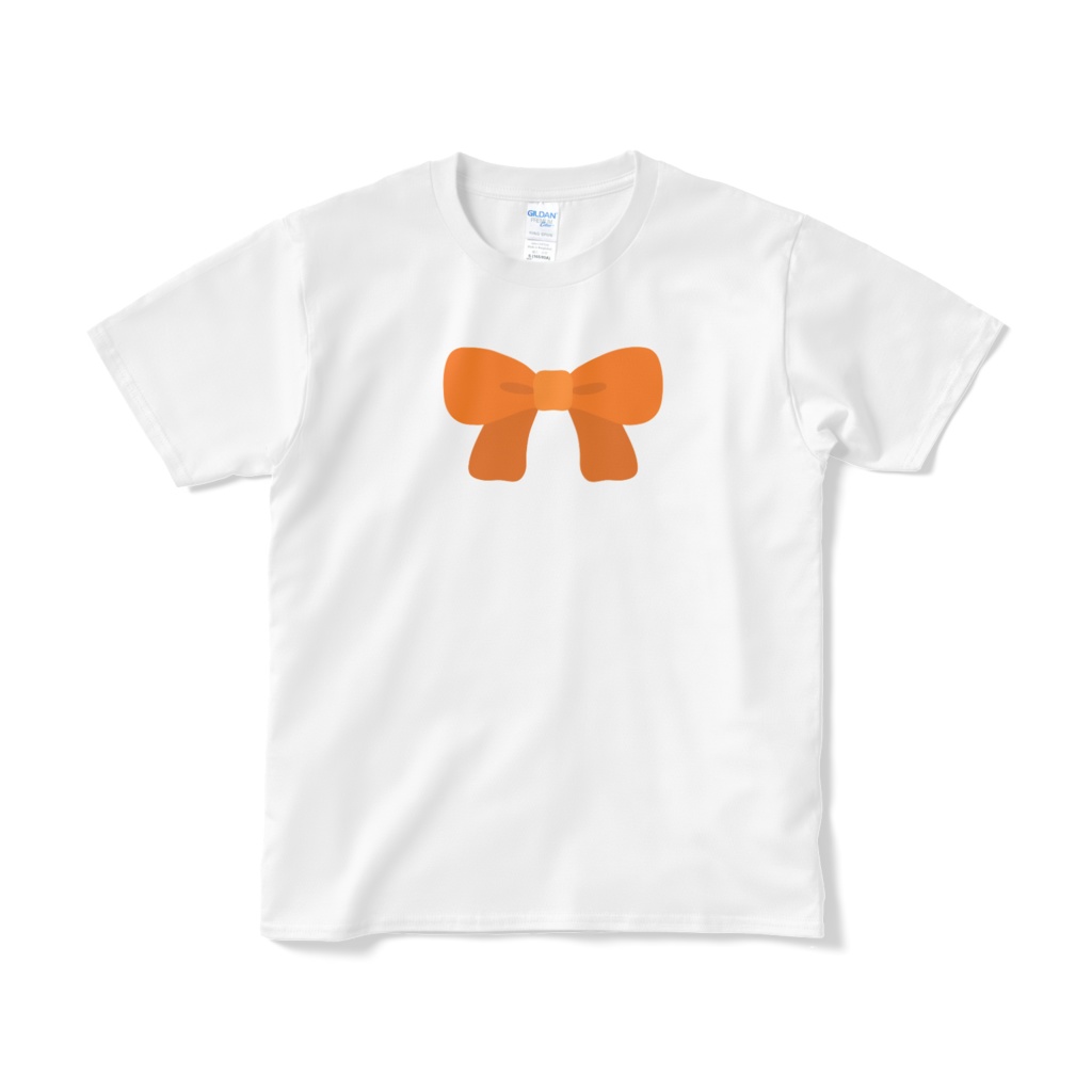 オレンジ色のリボンのTシャツ