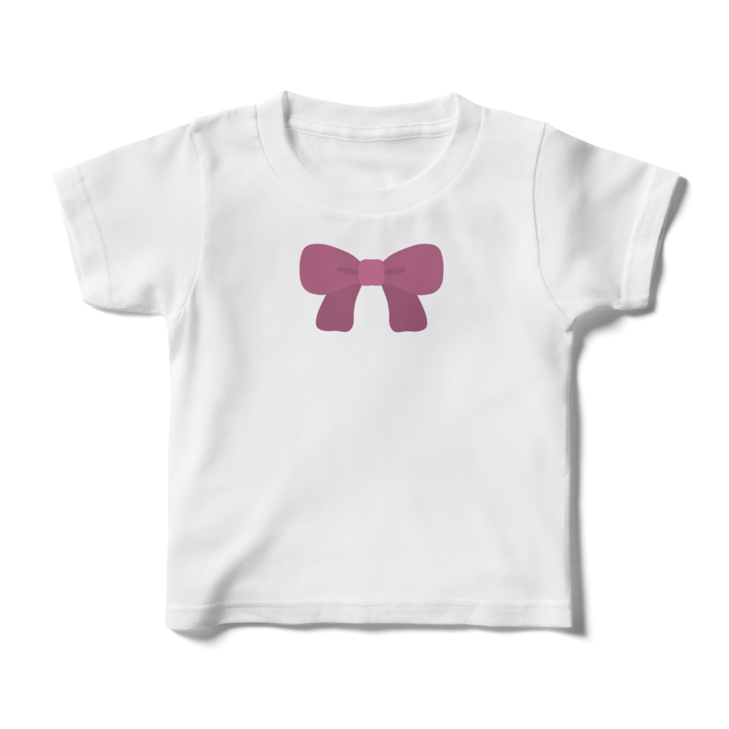 紫色のリボンのキッズTシャツ