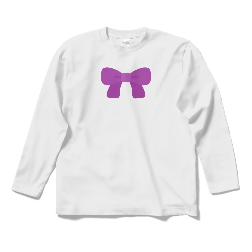 紫色のリボンのロングスリーブTシャツ