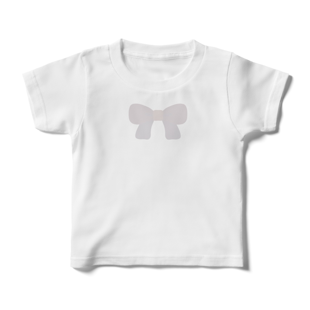白色のリボンのキッズTシャツ