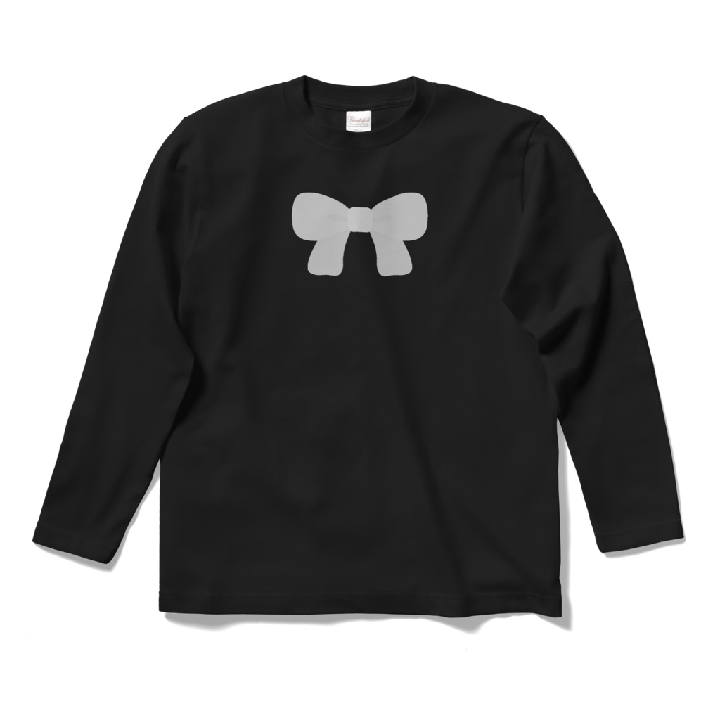 白色のリボンのロングスリーブTシャツ