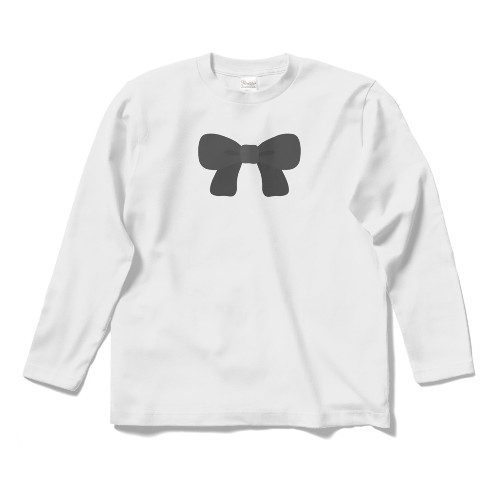 黒色のリボンのロングスリーブTシャツ