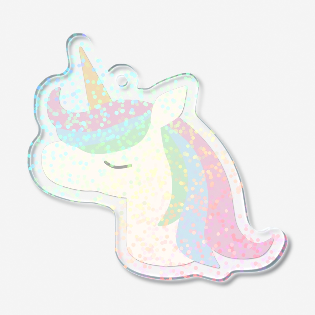 ユニコーンのホログラムアクリルキーホルダー