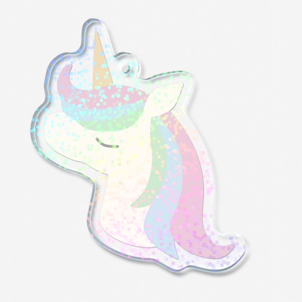 ユニコーンのホログラムアクリルキーホルダー