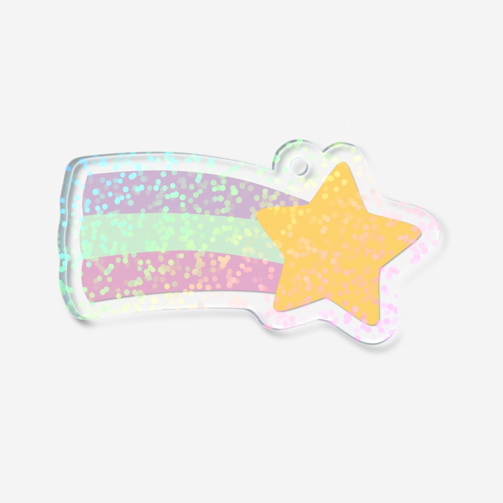 流れ星のホログラムアクリルキーホルダー