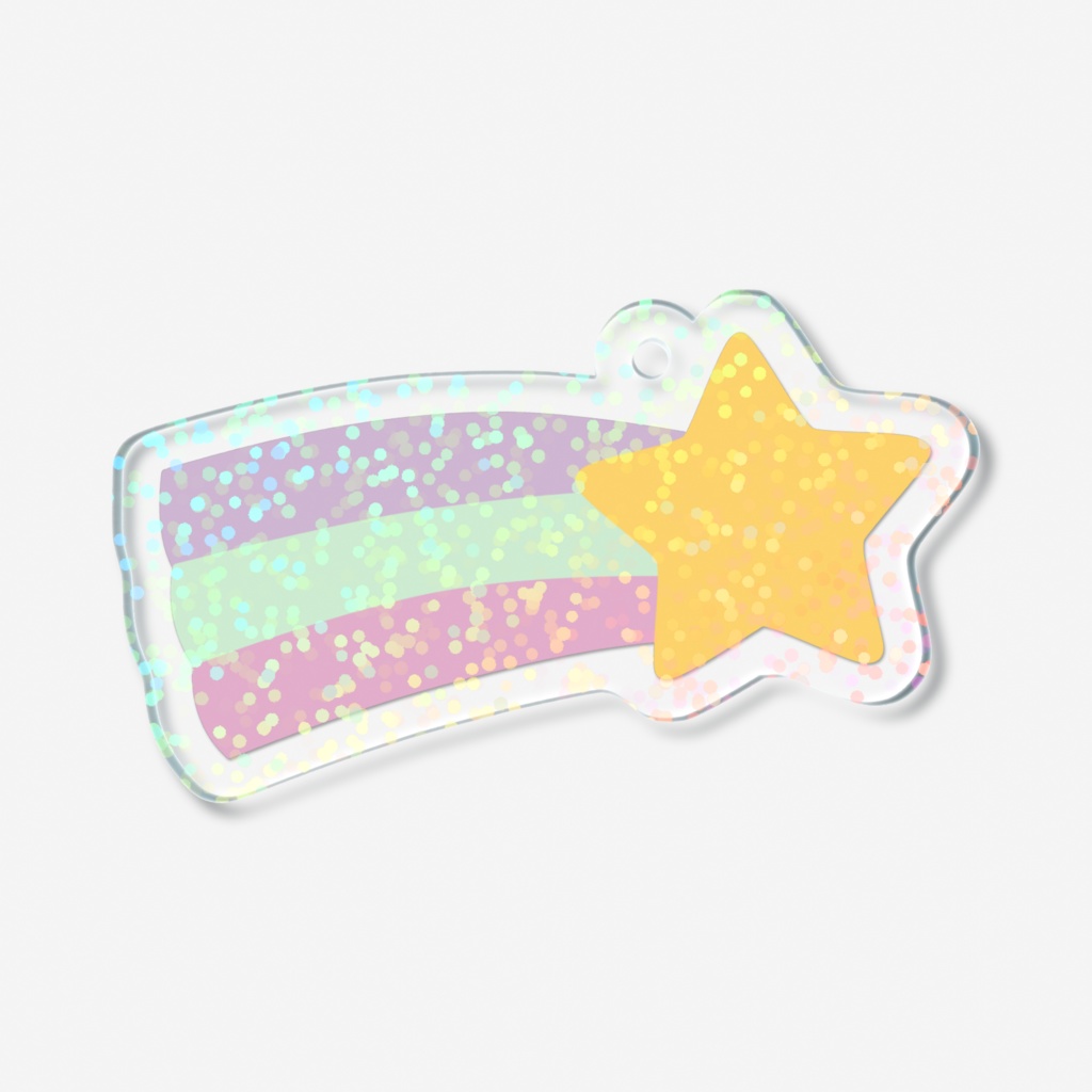 流れ星のホログラムアクリルキーホルダー