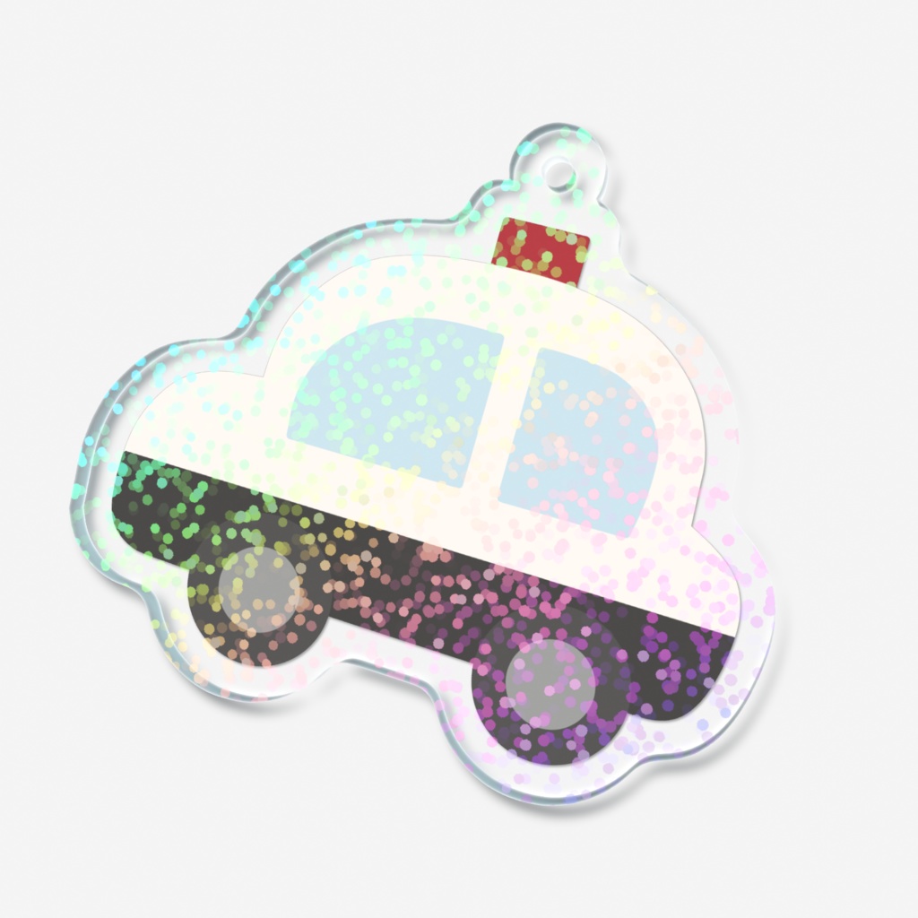 パトカーのホログラムアクリルキーホルダー