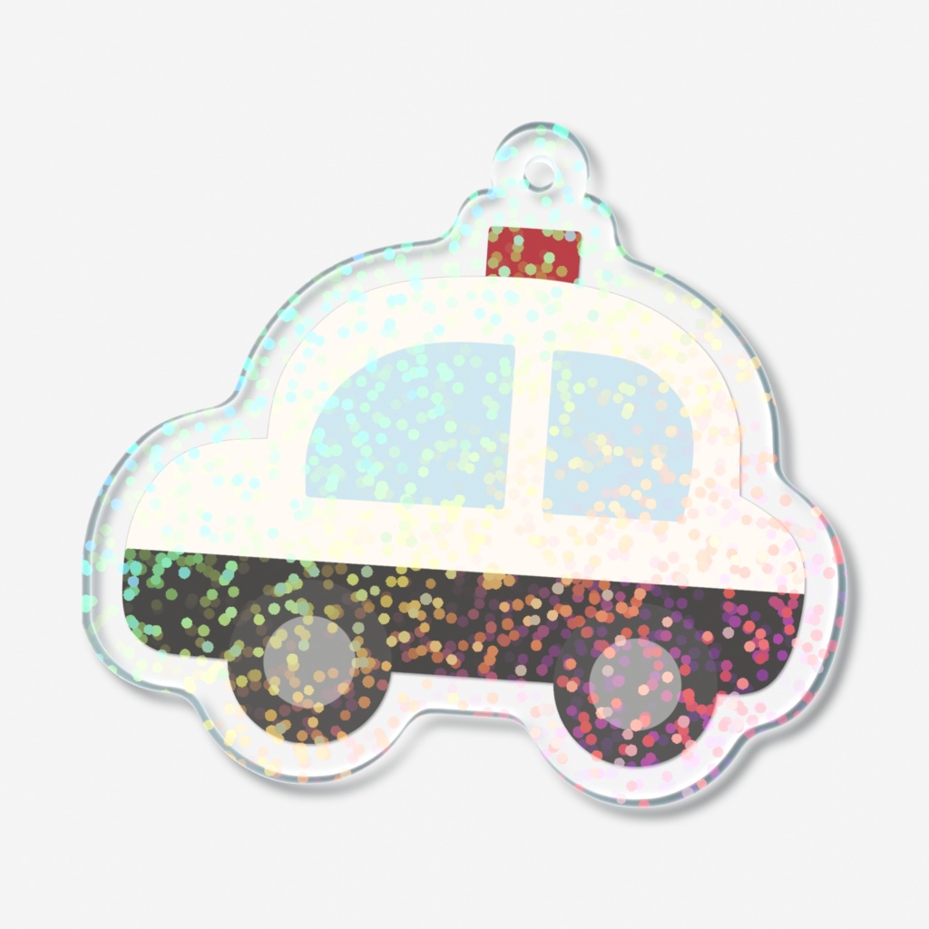 パトカーのホログラムアクリルキーホルダー