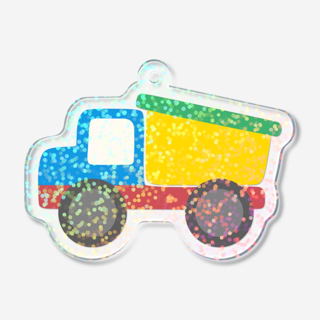 トラックのホログラムアクリルキーホルダー