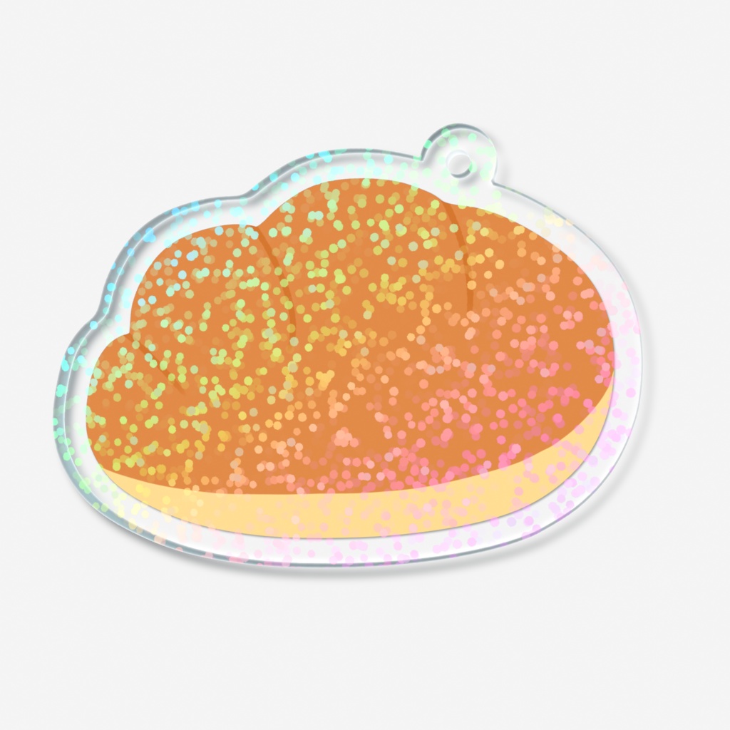 ロールパンのホログラムアクリルキーホルダー