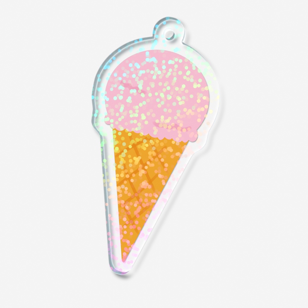 イチゴアイスのホログラムアクリルキーホルダー
