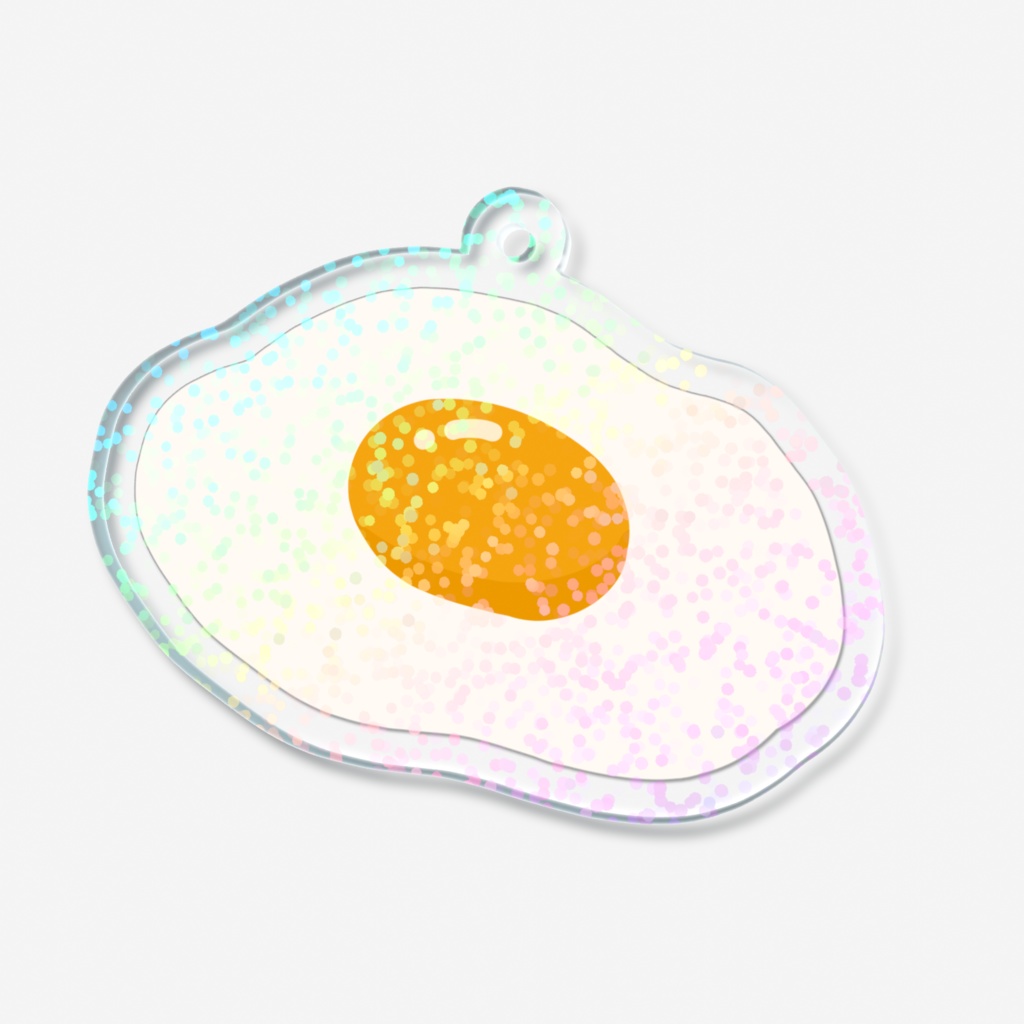 目玉焼きのホログラムアクリルキーホルダー