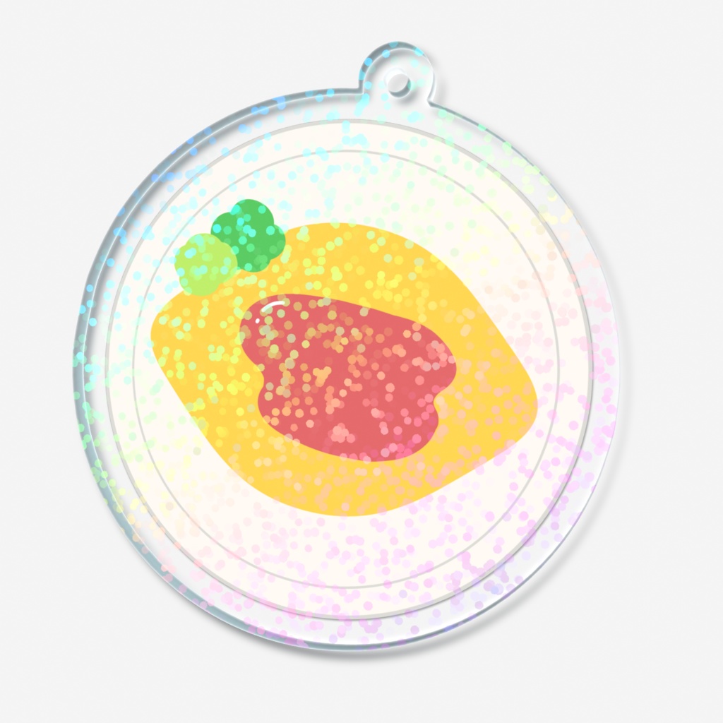 オムライスのホログラムアクリルキーホルダー