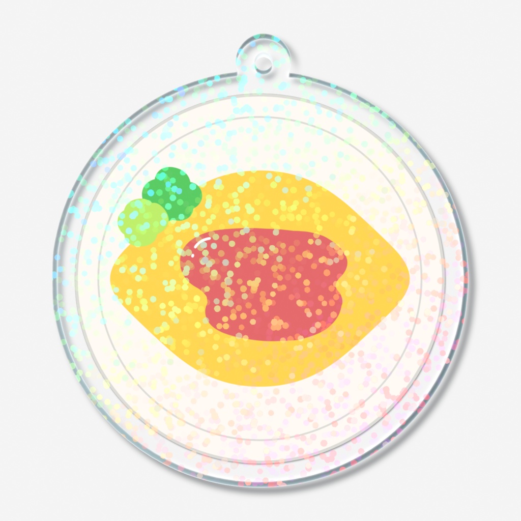 オムライスのホログラムアクリルキーホルダー