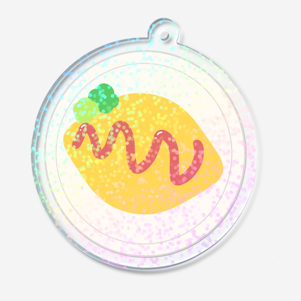 オムライスのホログラムアクリルキーホルダー